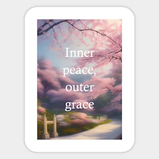 Inner peace, outer grace Sticker